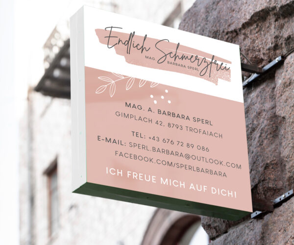 Werbetafel Mag. Barbara Sperl